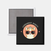 Cat - Godit, Donut! Sy Retro Cat Lover Design  Magneet (Voorkant / Achterkant)