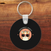 Cat - Godit, Donut! Sy Retro Cat Lover Design  Sleutelhanger (Voorkant)