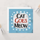 Cat Goes Meow Carte de voeux (Devant/Arrière en situation)