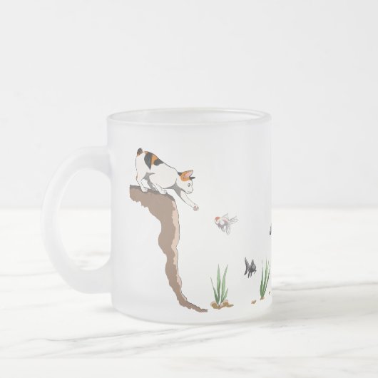 Cat Going Gevist doorschijnende Frosted Mok (Links)