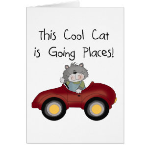 Cat Going Plaatsen Rode Auto shirts en Geschenken