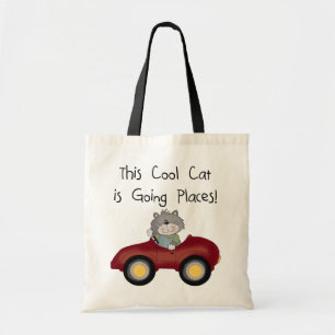 Cat Going Plaatsen Rode Auto shirts en Geschenken Tote Bag