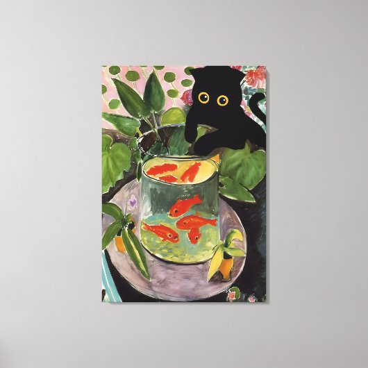Cat Goldfish Matisse Poster Elegant Modern Canvas Afdruk (Voorkant)