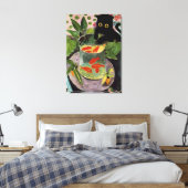 Cat Goldfish Matisse Poster Elegant Modern Canvas Afdruk (Insitu (Slaapkamer))