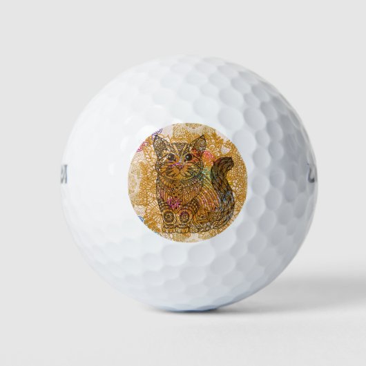 Cat Golf Ball Golfballen (Voorkant)