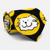 Cat grappig gezichtspatroon stropdas (Opgerold)