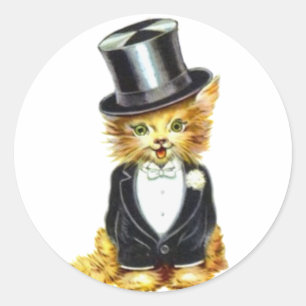 Cat Groom Ronde Sticker