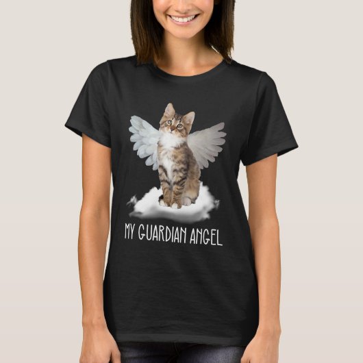 cat guardian angel wing cloud present t-shirt (Voorkant)