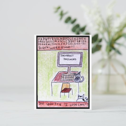 Cat Hackers Briefkaart (Staand voorkant)