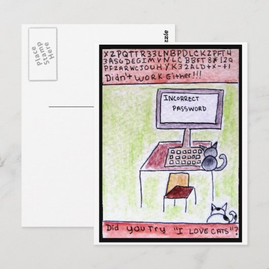 Cat Hackers Briefkaart (Voorkant / Achterkant)