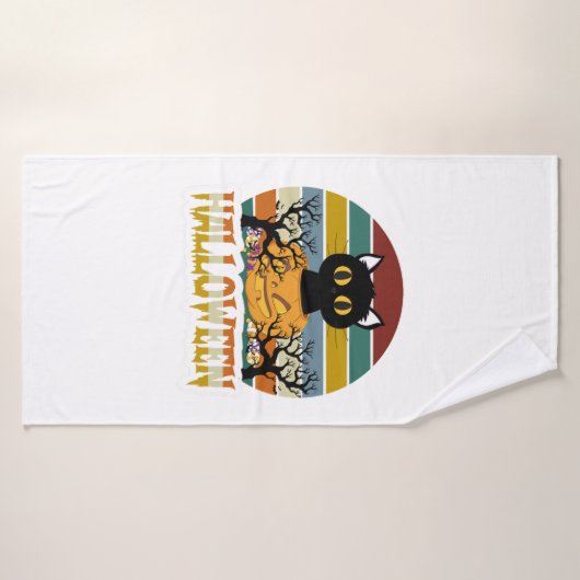 Cat Halloween (Serviette de bain)