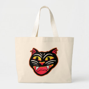  Cat Halloween Art Cartoon Spooky Vibes Grote Tote Bag