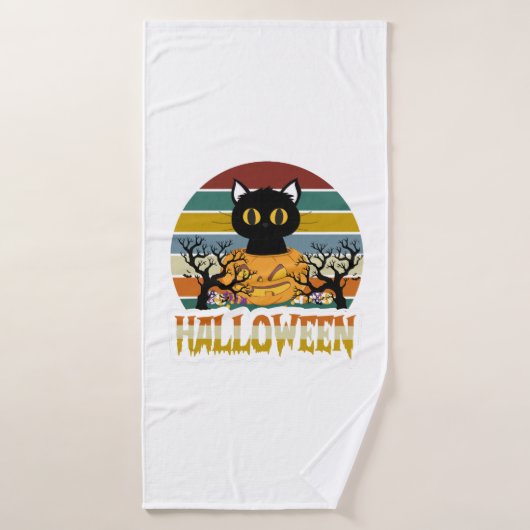 Cat Halloween Badhanddoek (Badhanddoek)