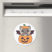 Cat Halloween Pumpkin Bat Costume Magneet (Insitu (Vaatwasser))