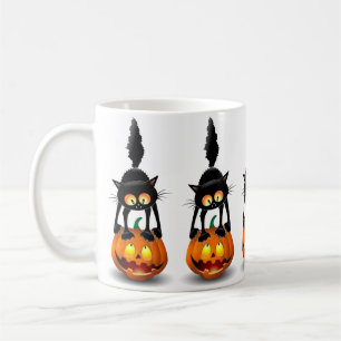 Cat Halloween Scared Cartoon Character op Koffiemok