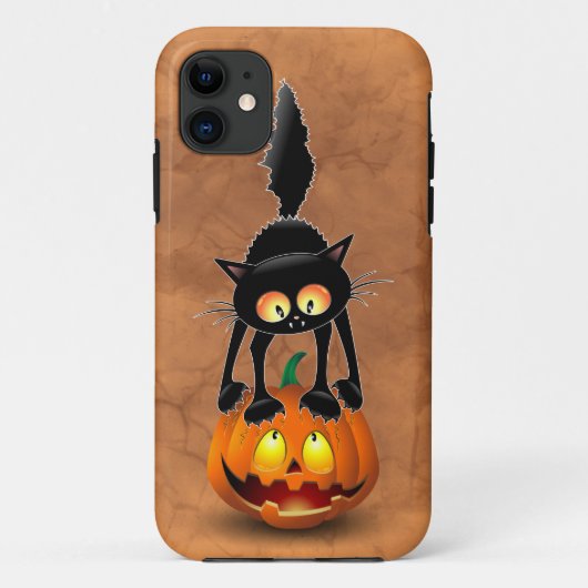 Cat Halloween Scared Cartoon op pompoen Case-Mate iPhone Case (Achterkant)