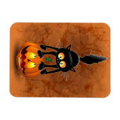 Cat Halloween Scared Cartoon op pompoen Magneet (Horizontaal)