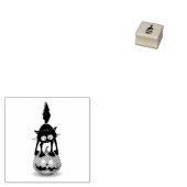 Cat Halloween Scared Cartoon op pompoen Rubberstempel (Gestempeld)