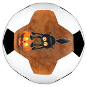 Cat Halloween Scared Cartoon op pompoen Voetbal (Gedraaid)