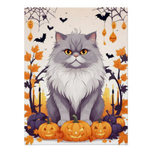 Cat Halloween Schattigee Schattige Funny Animal Ca Perfect Poster