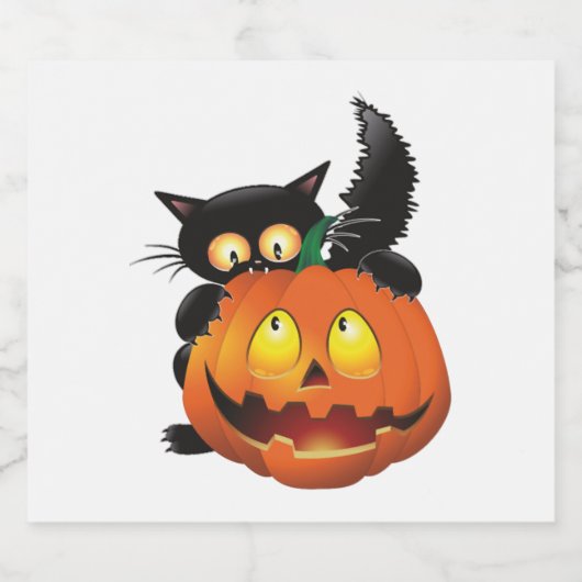CAT HALLOWEEN SPARKLING WIJNETIKET (Enkel label)