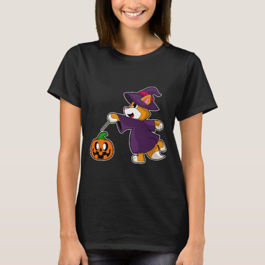 Cat Halloween Witch T-shirt (Voorkant)