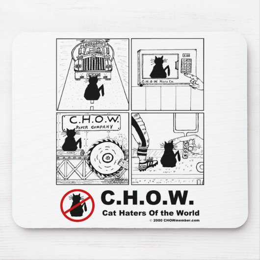 Cat Haters Cartoon Mousepad Muismat (Voorkant)