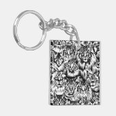 Cat Head-patroon Sleutelhanger (Voorkant Links)