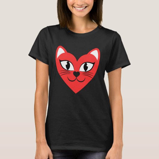 Cat Heart Face  Love Cats T-shirt (Voorkant)