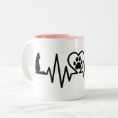 Cat Heartbeat with Another Cat Tweekleurige Koffiemok (Voorkant links)