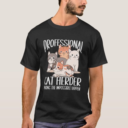 Cat Herding Champion Professional Cat Herder T-shirt (Voorkant)