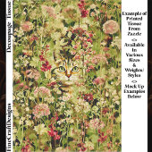Cat Hidden in a Wildflower Meadow EX3 Decoupage Tissuepapier