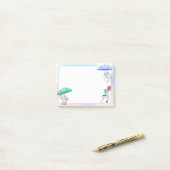 Cat Holding Umbrella en ballonvaarding in Sky Post-it® Notes (Op bureau)