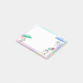 Cat Holding Umbrella en ballonvaarding in Sky Post-it® Notes (Schuin)