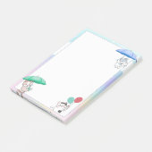 Cat Holding Umbrella en ballonvaarding in Sky Post-it® Notes (Schuin)