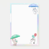 Cat Holding Umbrella en ballonvaarding in Sky Post-it® Notes (Voorkant)