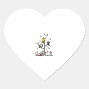 Cat Horror Films Lazy Halloween Kostuum voor Felin Hart Sticker