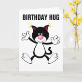 CAT HUG HEUREUX CARTES DE SALUT D'ANNIVERSAIRE (Fleur jaune)