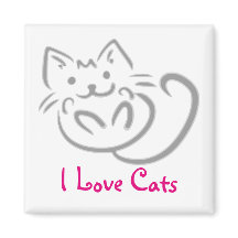 Cat Hug I Love Cats Magnet