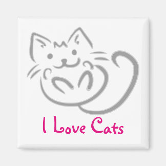 Cat Hug I Love Cats Magnet Magneet