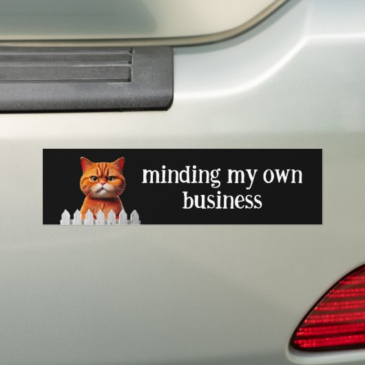 Cat Humor --Minding mijn eigen bedrijf Bumpersticker (Op auto)