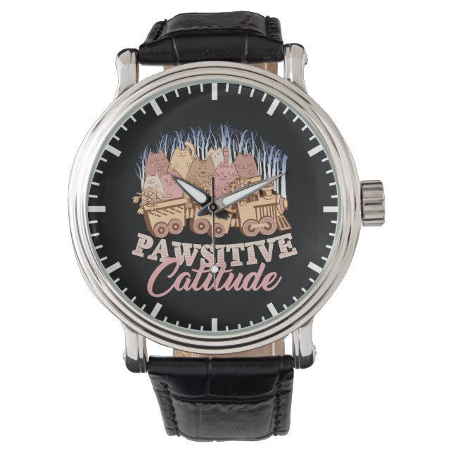 Cat Humor - Passieve instelling - Funny Novelty Horloge (Voorkant)