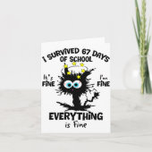 Cat I Survived 67 Days Of School Teachers Students Kaart (Voorkant)
