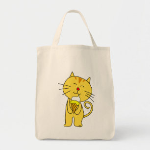 Cat Ice Cream Cone Grocery Tas