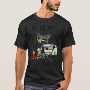 Cat Ik ben elk uur met pensioen is Happy Hour Dier T-shirt
