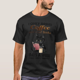 Cat Ik Drink alleen koffie en lees boeken 3 dagen  T-shirt