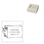 Cat Illustratie Aangepast retouradres Rubberstempel (Gestempeld)