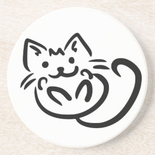 Cat Illustration Custom Color onderzetter