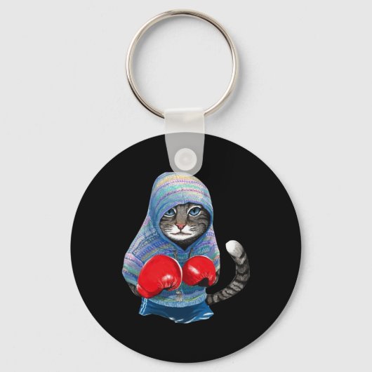 Cat In Boxing Suit Sleutelhanger (Voorkant)