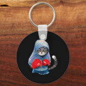 Cat In Boxing Suit Sleutelhanger (Voorkant)